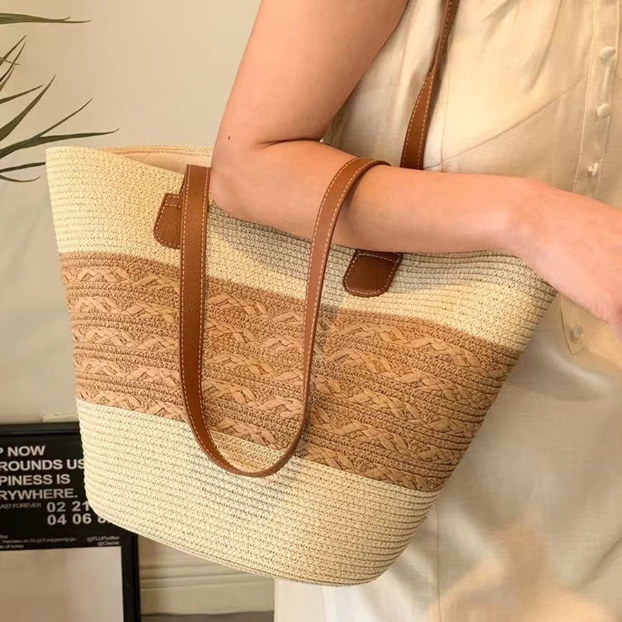 South Korea Vacation Style Raffia Woven Bag Large Capacity Totes